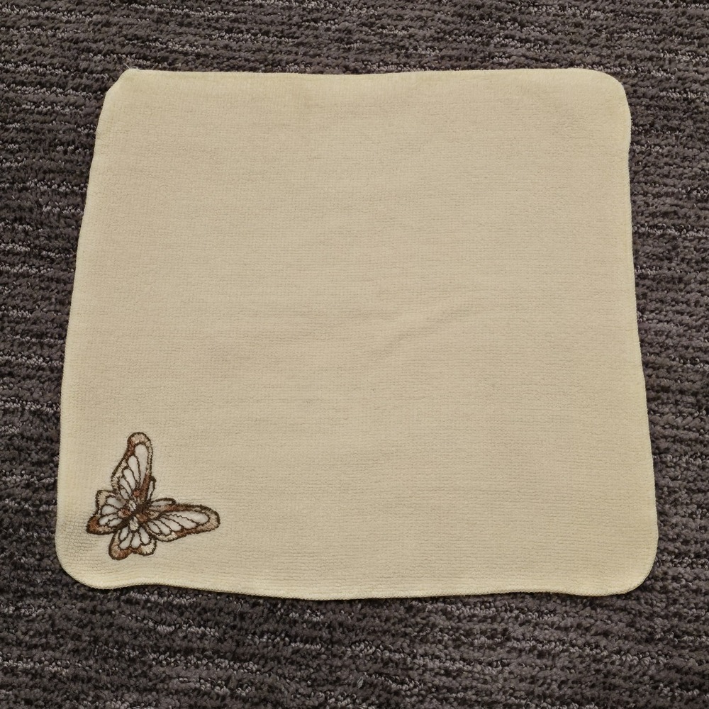 vintage martex washcloth towel yellow butterfly cotton square‎ usa mcm retro
